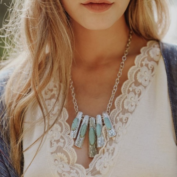 NWT Turquoise and Silver Pendant Necklace - Picture 1 of 5